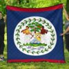 Belize Flag Premium Quilt A6  Quilt